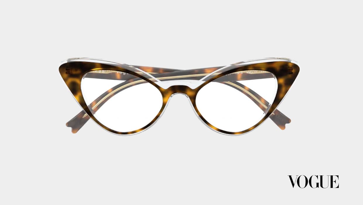 Tortoiseshell cateye glasses by Vogue.