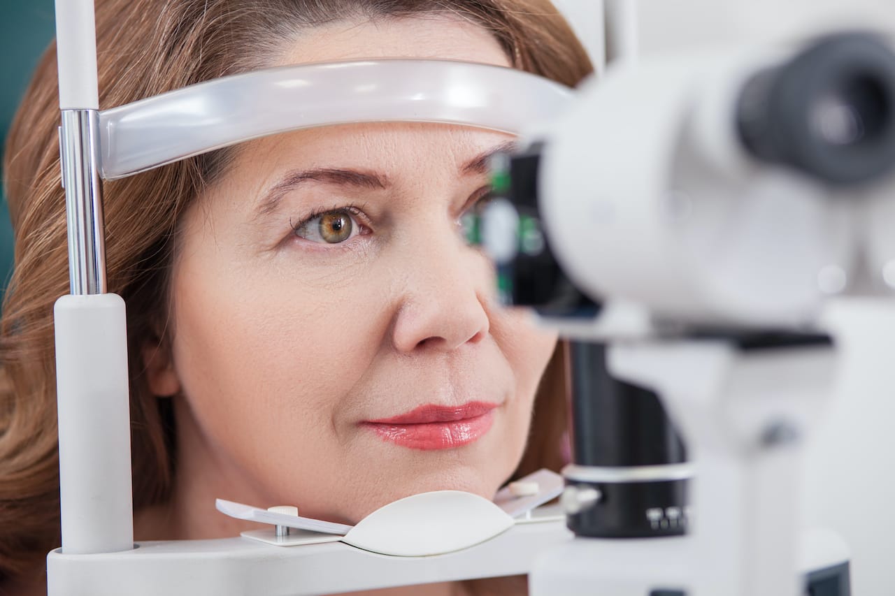 Lady having an eye examination