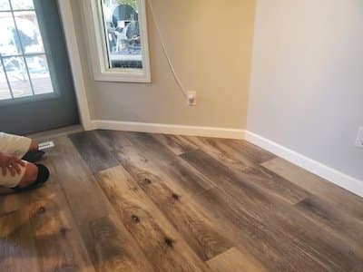 Laminate floor in living room that looks like hardwood plank